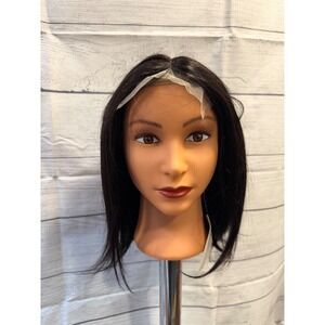10 inch natural black human hair lace front wig